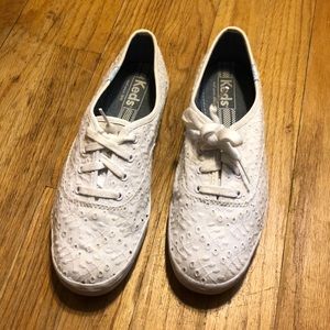 Women’s white eyelet Keds
